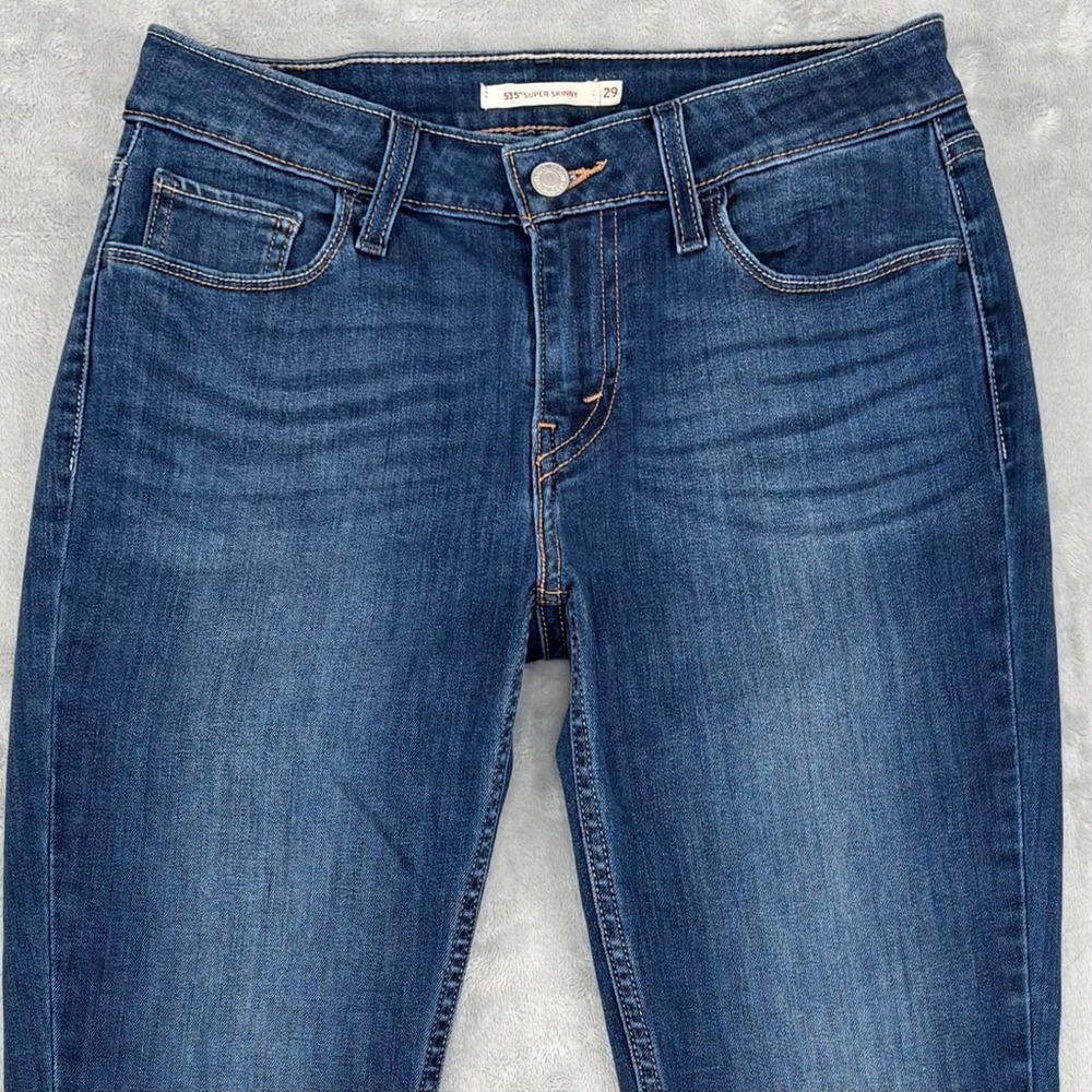 Levi's Jeans Womens 29 (Fits 28x27.5) Blue 535 Super Skinny Stretch Casual Sleek - Picture 4 of 11